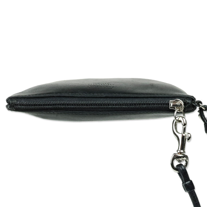 Coach Black Leather Small Wristlet