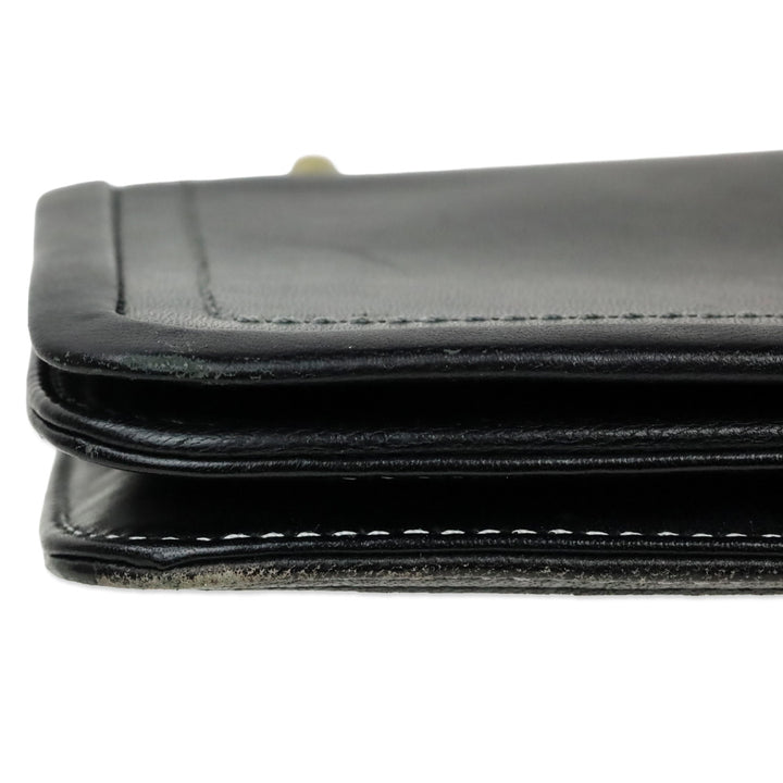 Coach Black Leather Turnlock Flap Shoulder Bag