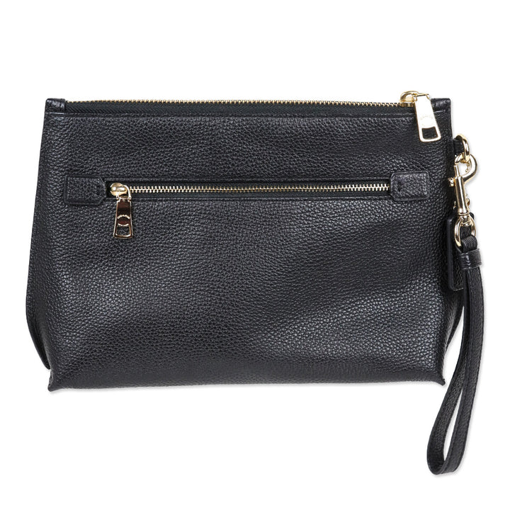 Coach Black Pebble Leather Wristlet