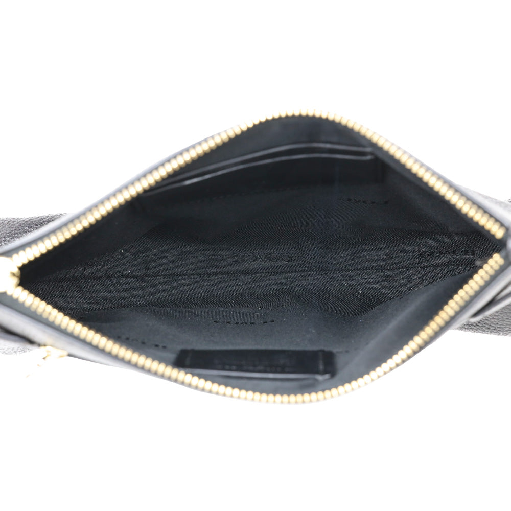 Coach Black Pebble Leather Wristlet