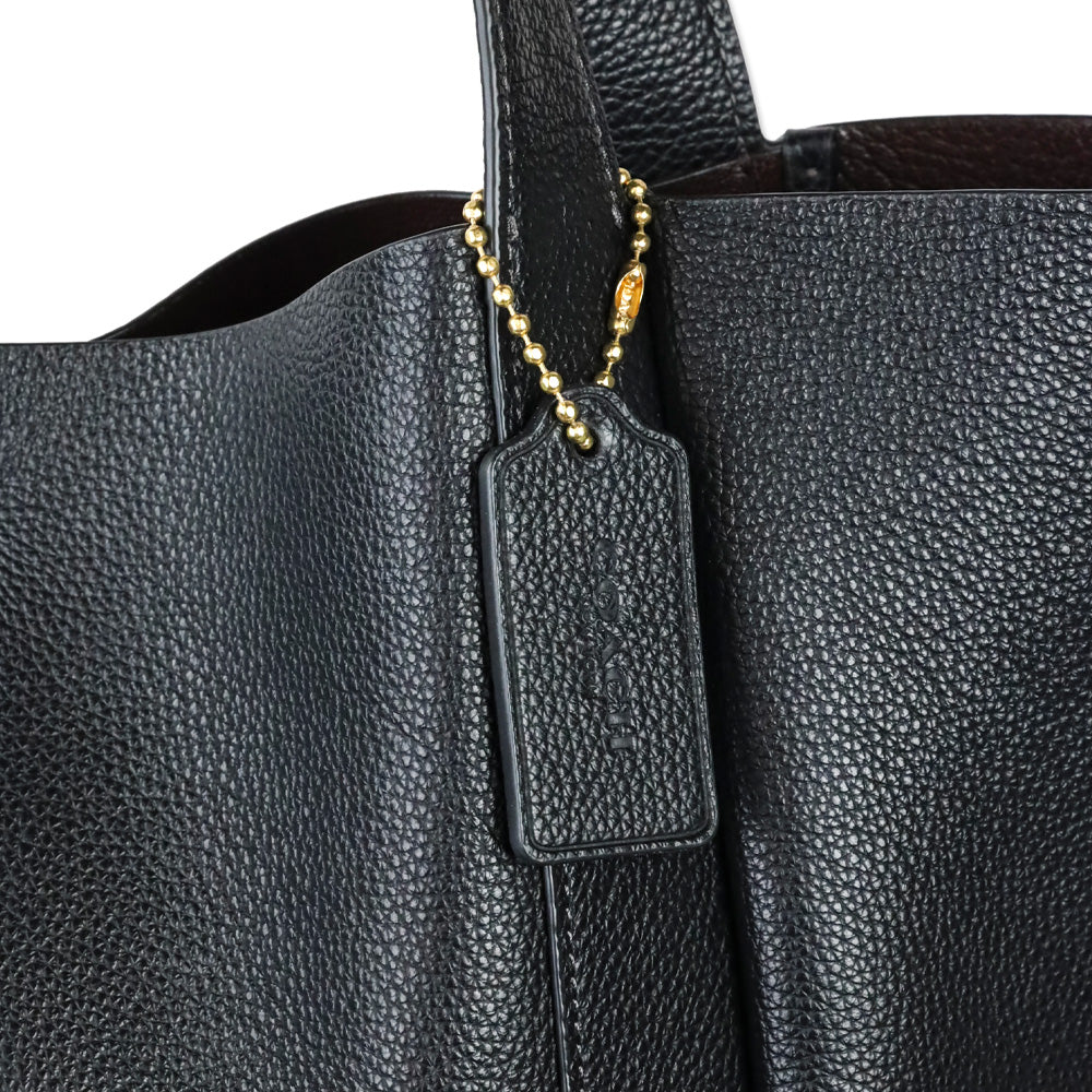 Coach Black Pebbled Leather Hadley Tote Bag