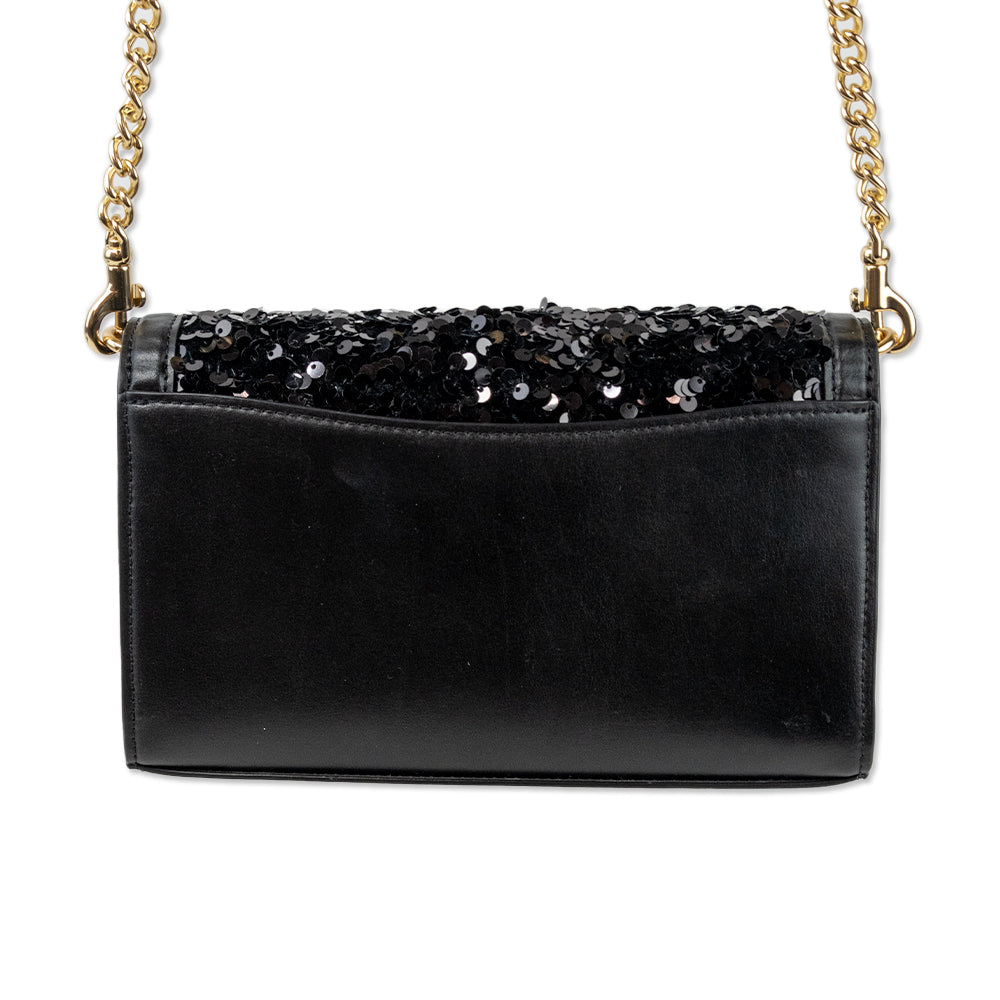 Coach Black Sequin Square Crossbody Bag