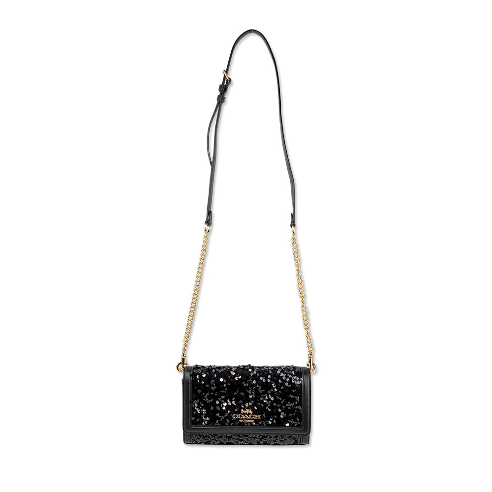 Coach Black Sequin Square Crossbody Bag