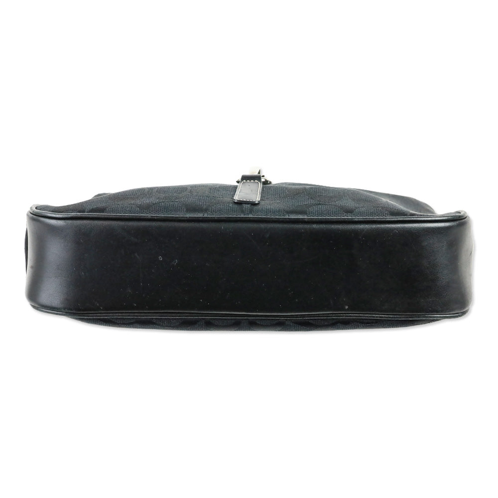 Coach Black Signature Canvas Hampton Shoulder Bag