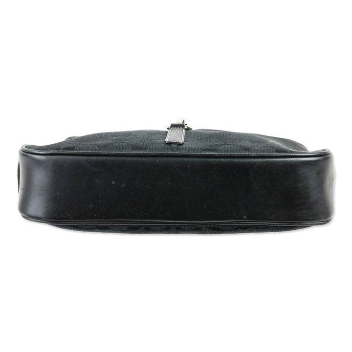 Coach Black Signature Canvas Hampton Shoulder Bag