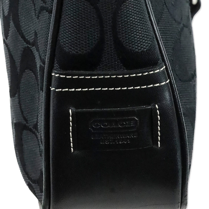Coach Black Signature Canvas Hampton Shoulder Bag
