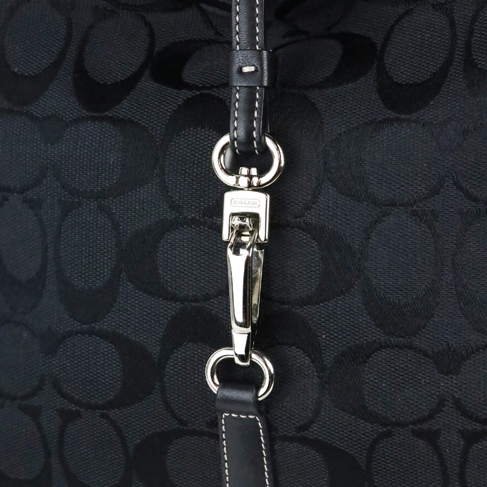 Coach Black Signature Canvas Hampton Shoulder Bag
