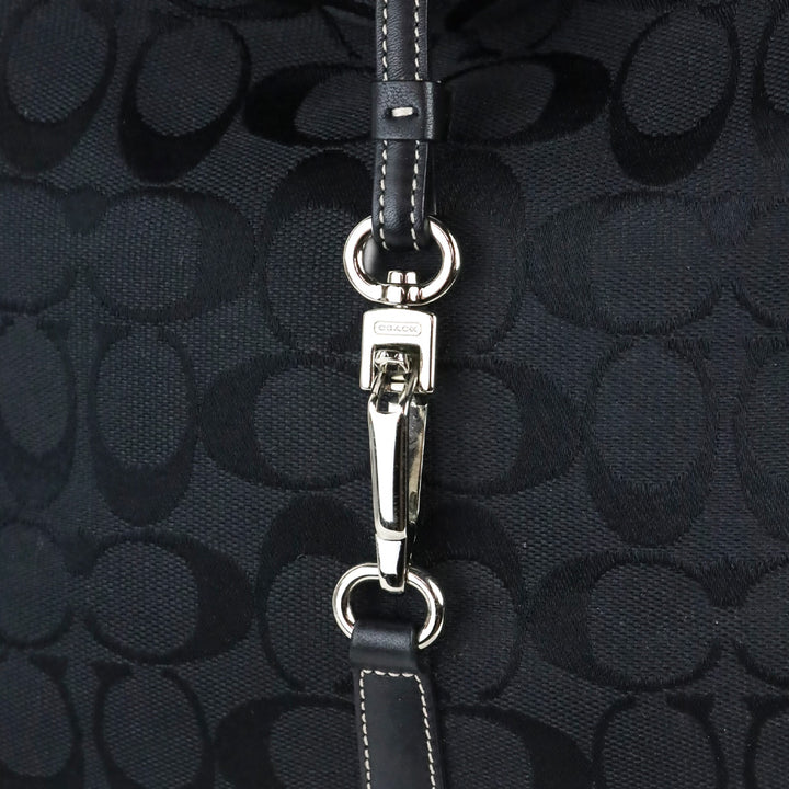 Coach Black Signature Canvas Hampton Shoulder Bag
