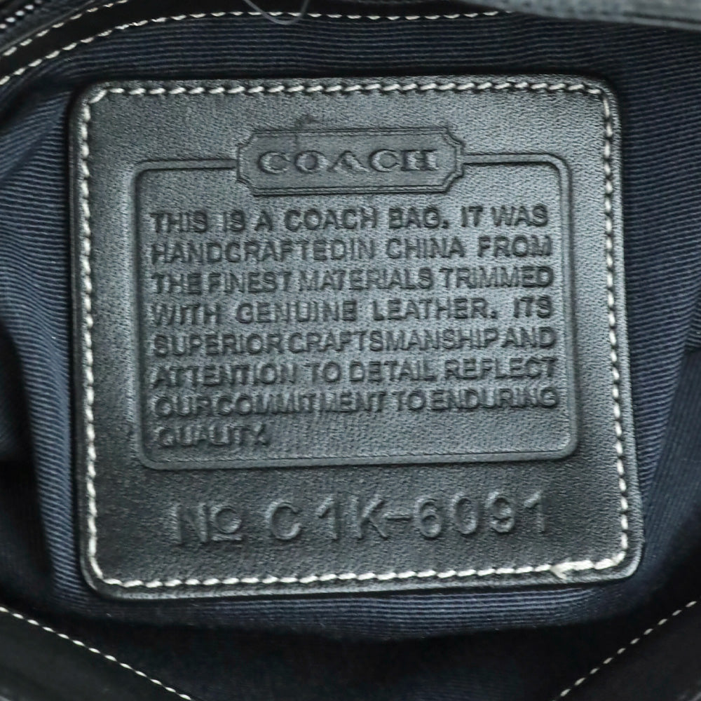 Coach Black Signature Canvas Hampton Shoulder Bag