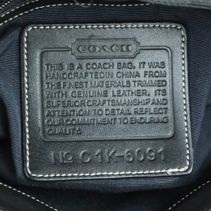Coach Black Signature Canvas Hampton Shoulder Bag