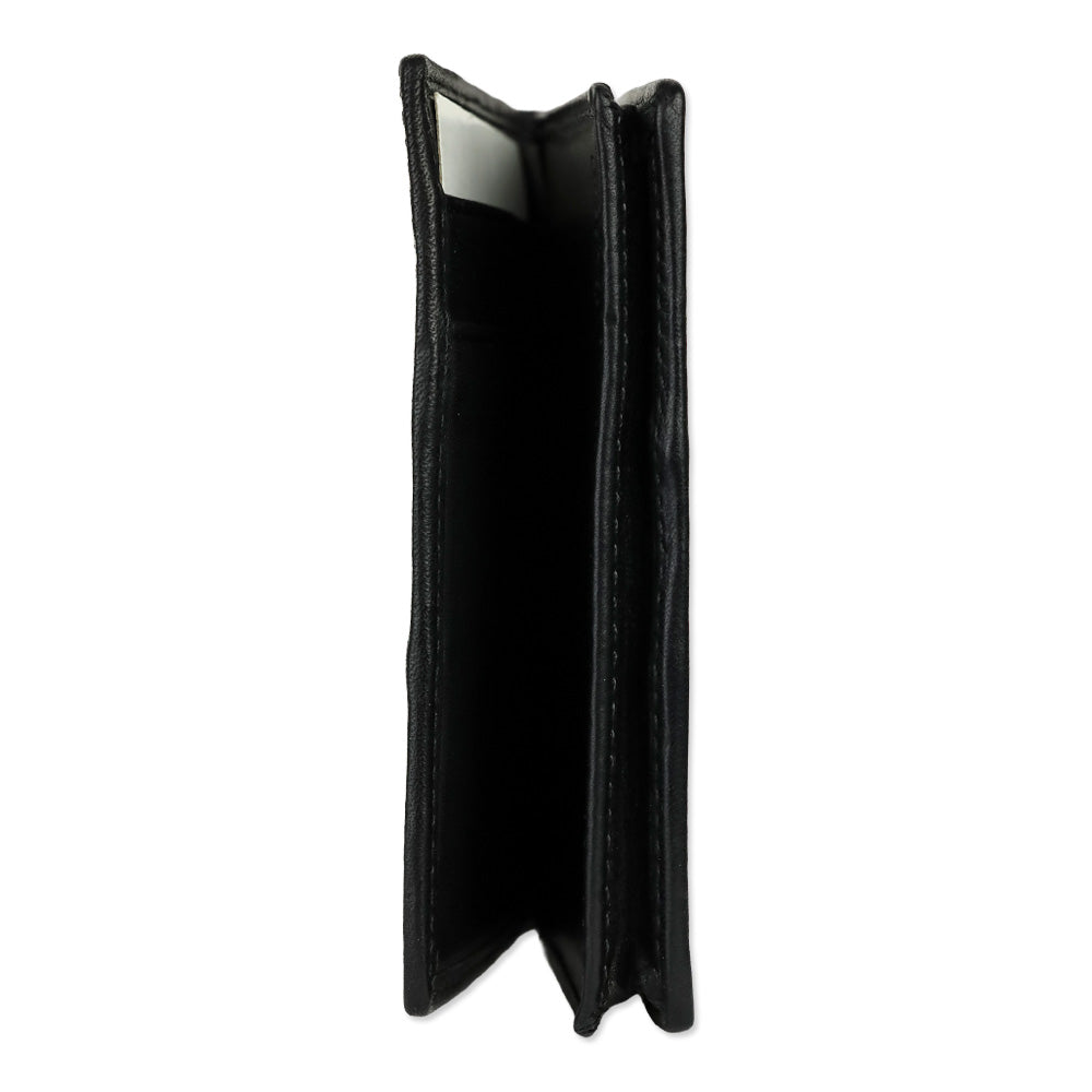 Coach Black Signature Canvas/Leather Stripe Large Card Case