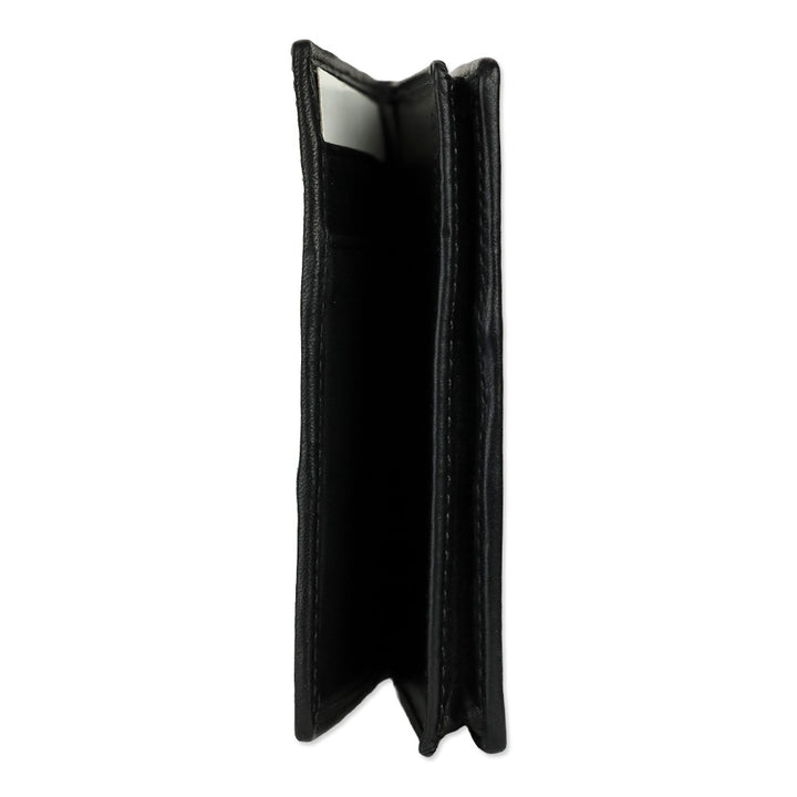 Coach Black Signature Canvas/Leather Stripe Large Card Case