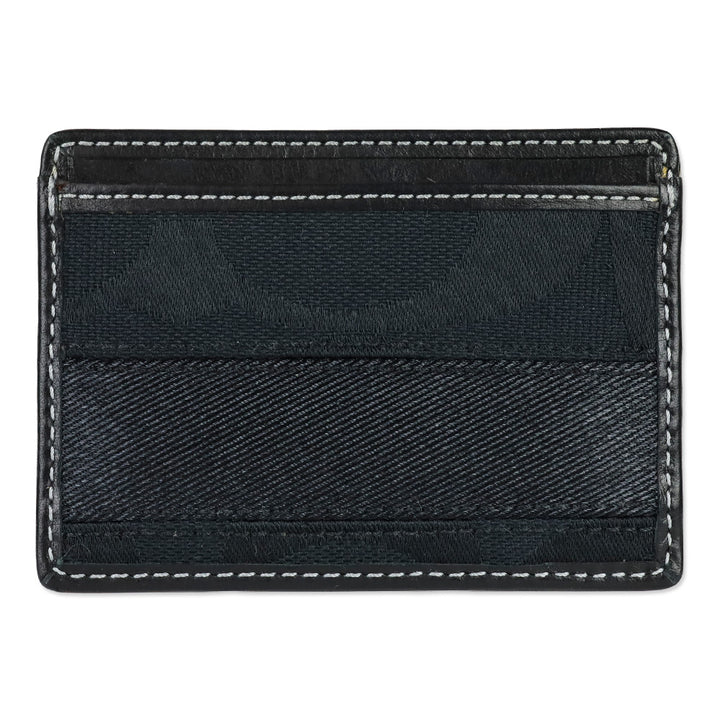 Coach Black/Black Signature Canvas Leather Slim Card Case