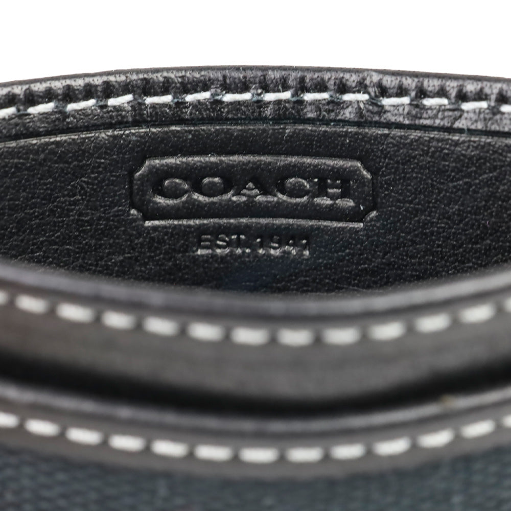 Coach Black/Black Signature Canvas Leather Slim Card Case