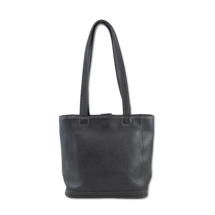 Coach Bleeker Black Leather Tote Bag