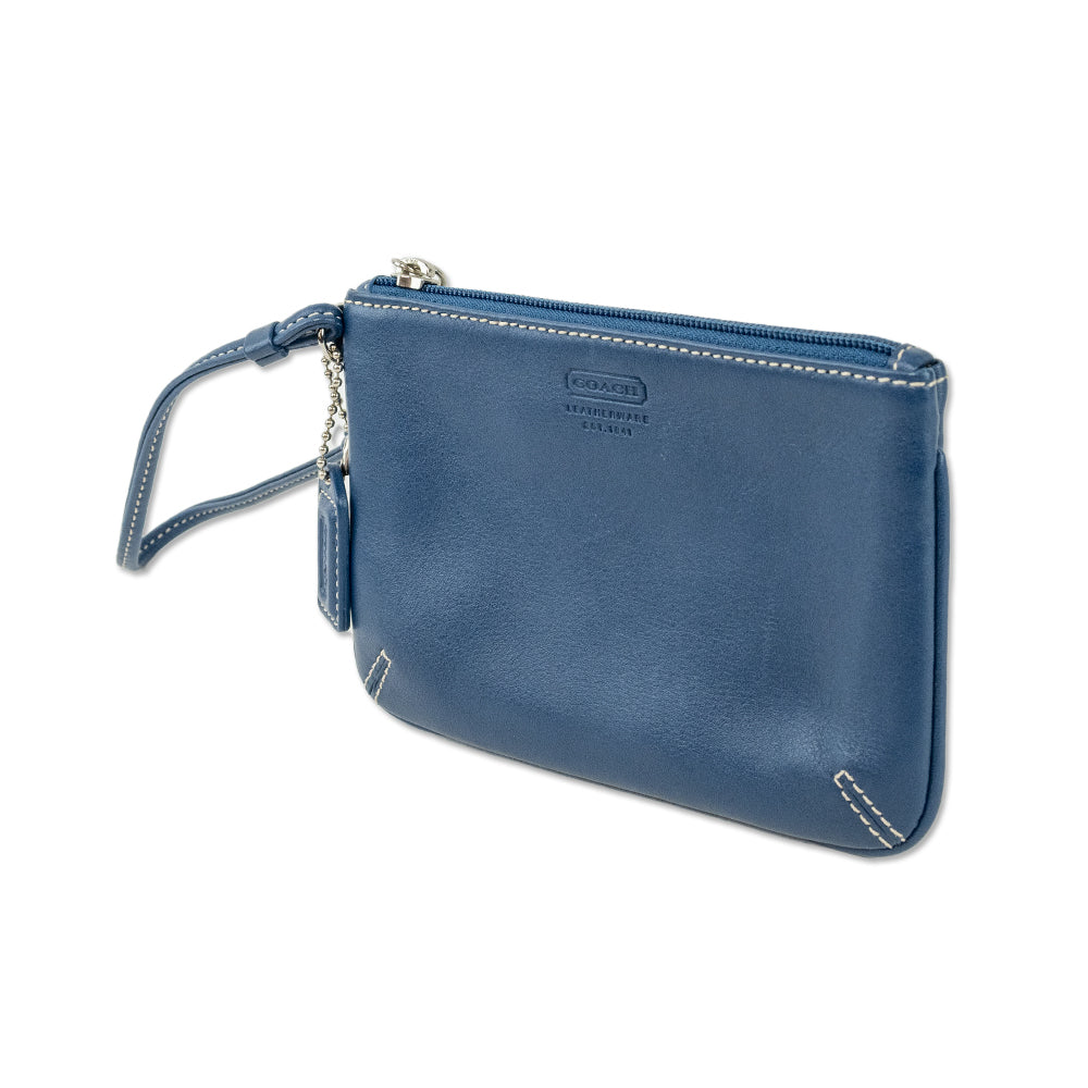 Coach Blue Leather Wristlet