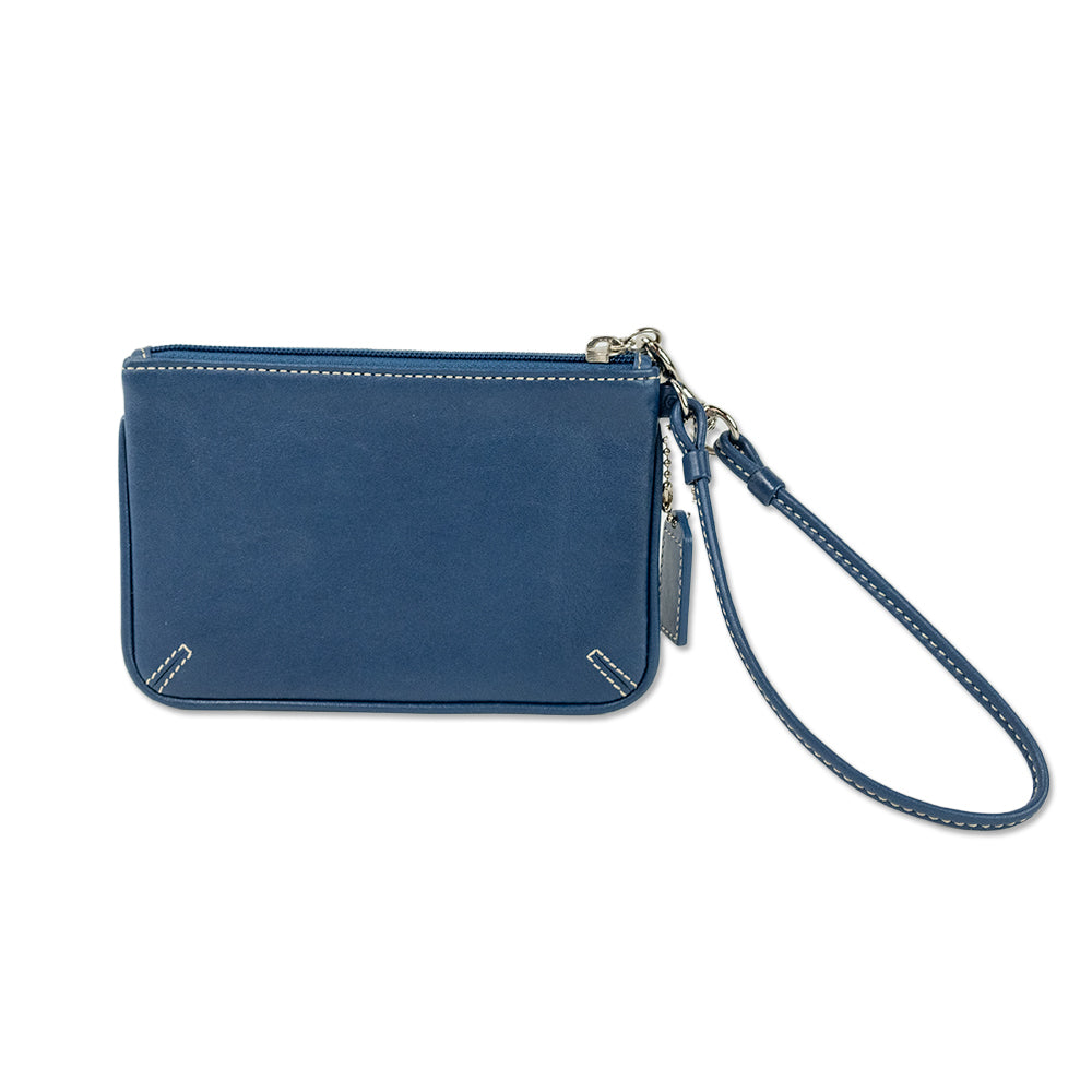 Coach Blue Leather Wristlet