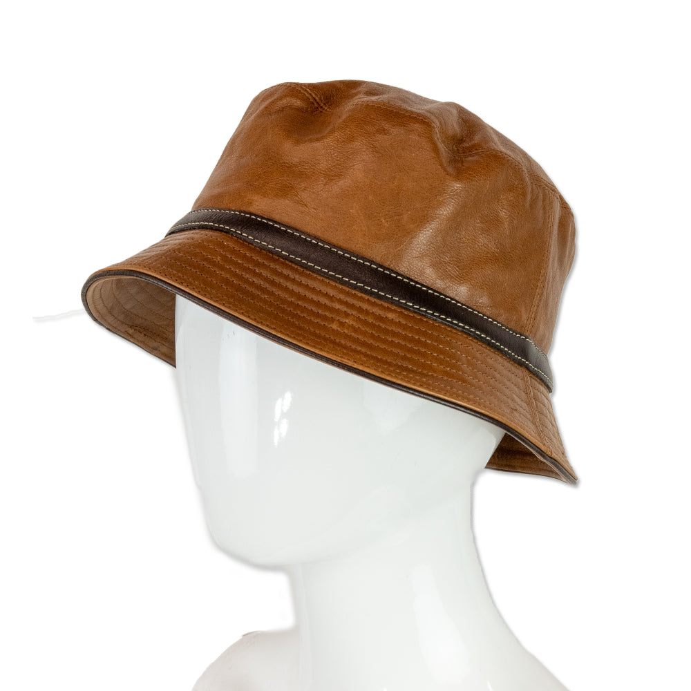 Coach Soho Brown Leather Bucket Hat