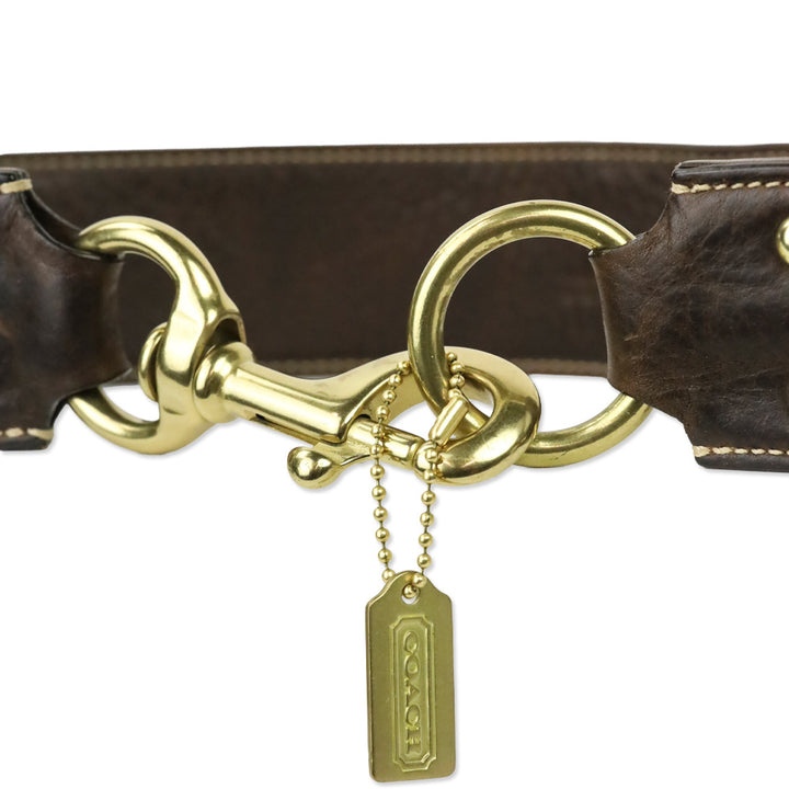 Coach Brown Patchwork Leather Turnlock Belt