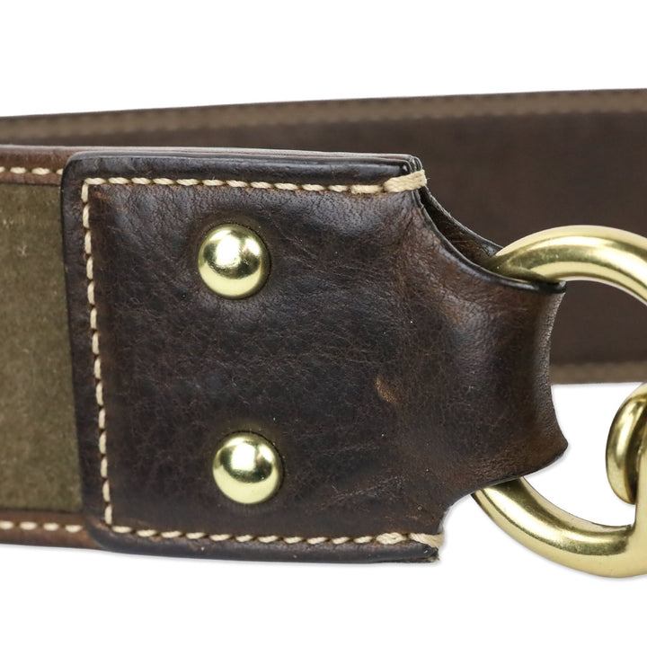 Coach Brown Patchwork Leather Turnlock Belt