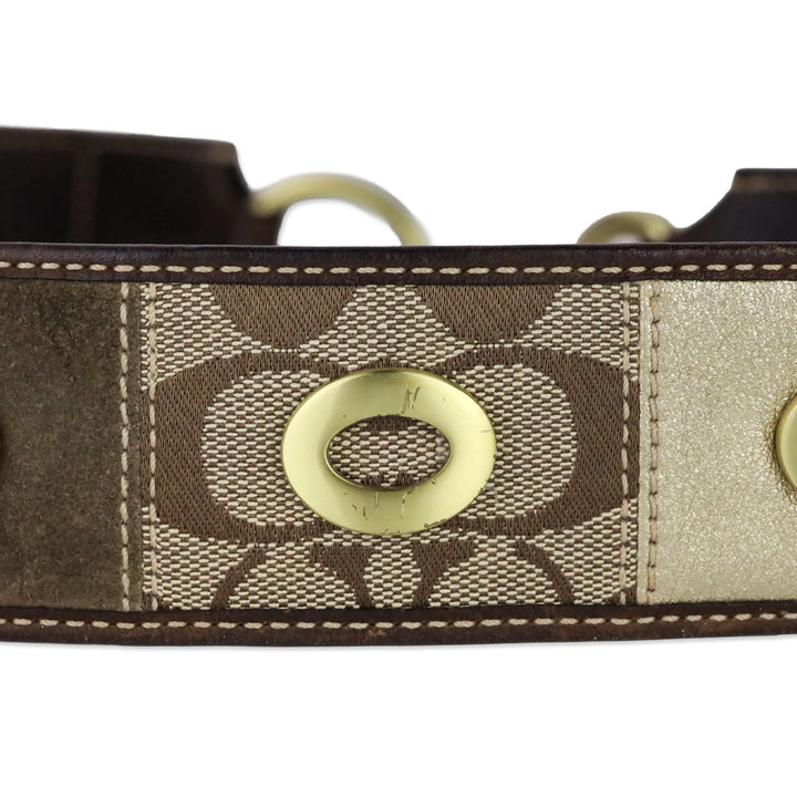 Coach Brown Patchwork Leather Turnlock Belt