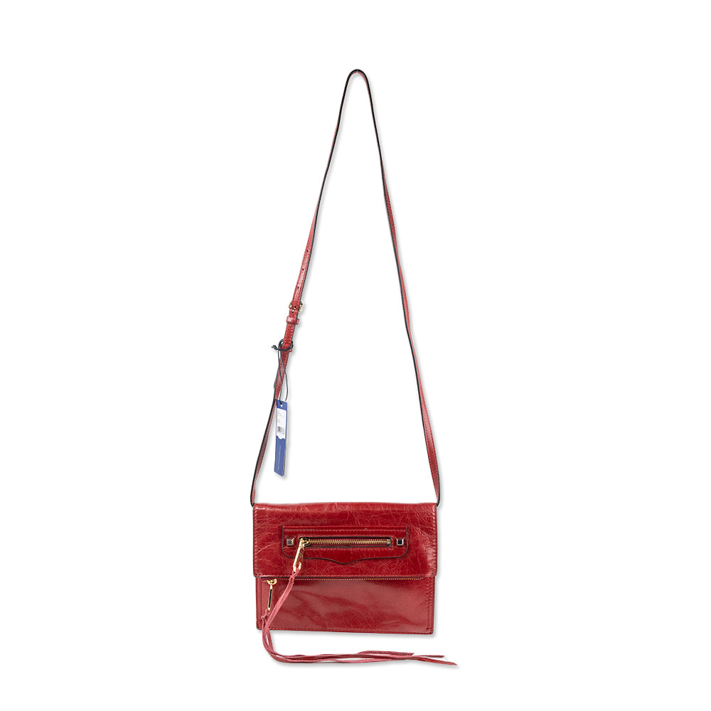 Rebecca Minkoff Red Textured Leather Crossbody