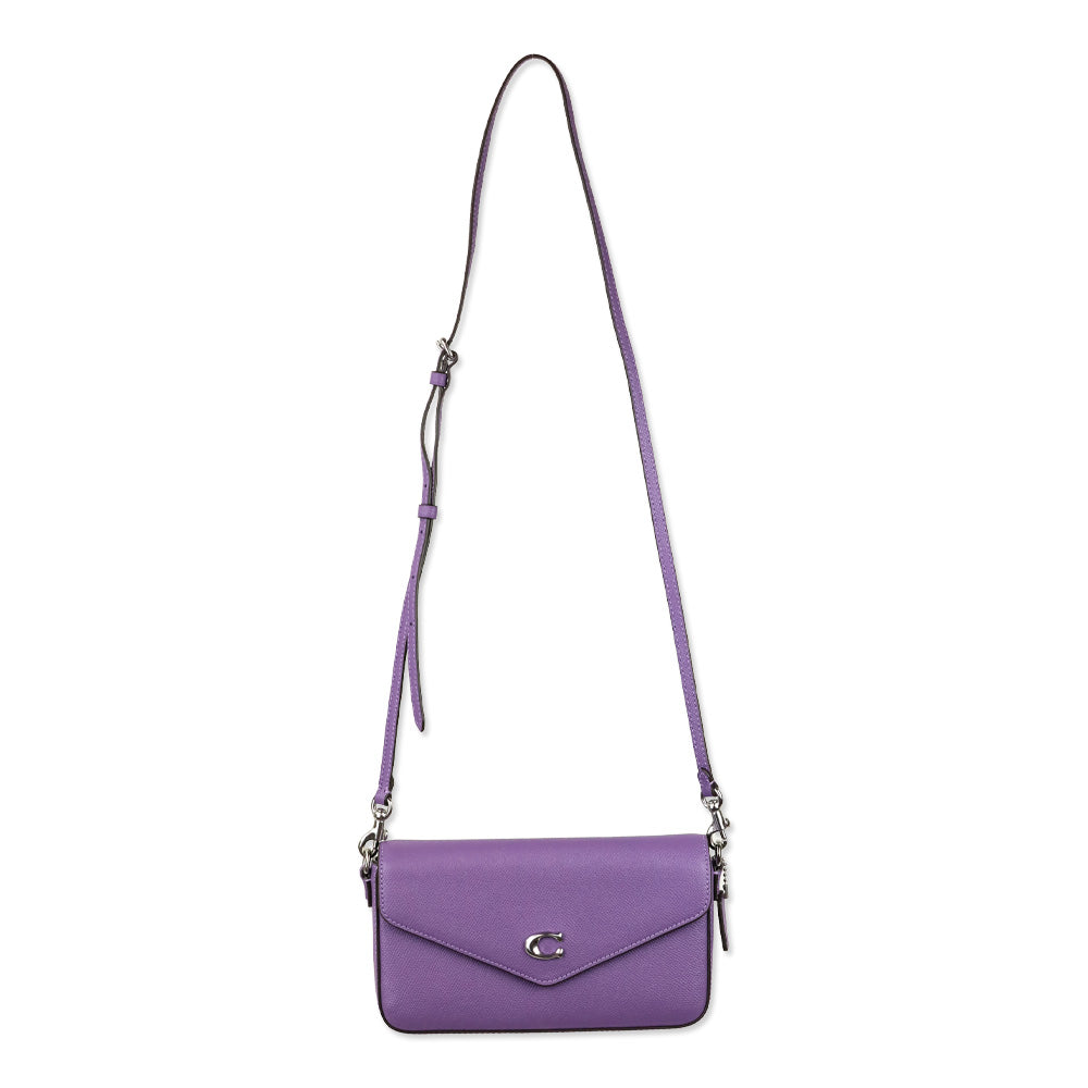 Coach C8439 Light Violet Crossgrain Leather Wyn Crossbody Bag