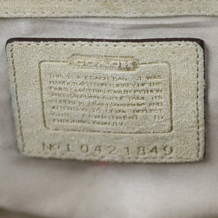 Coach Canvas Python Trim Boxy Tote
