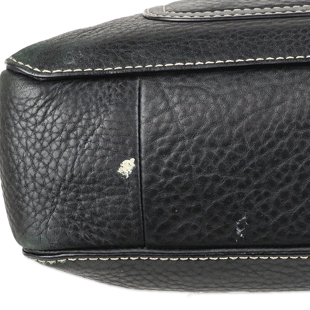 Coach Chelsea F10892 Pebbled Black Tan Leather Tote Bag