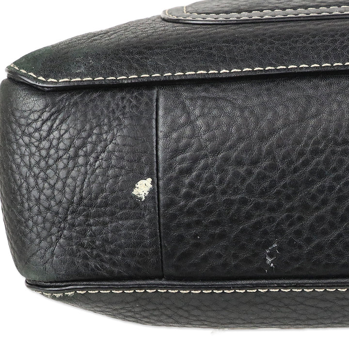 Coach Chelsea F10892 Pebbled Black Tan Leather Tote Bag