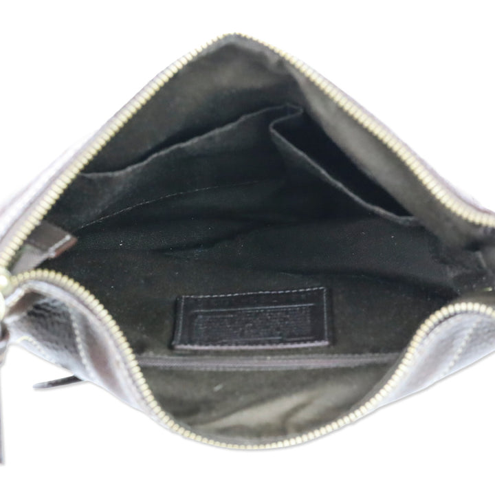 Coach Brown Laced Leather Whipstitch Tassel Hobo Bag