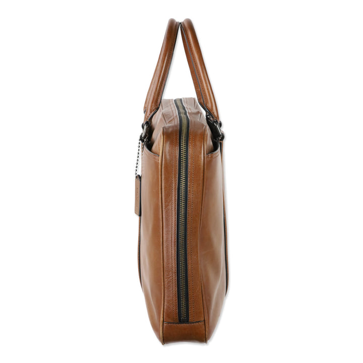 Coach Cognac Leather Metropolitan Slim Brief