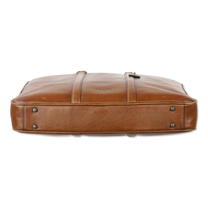 Coach Cognac Leather Metropolitan Slim Brief