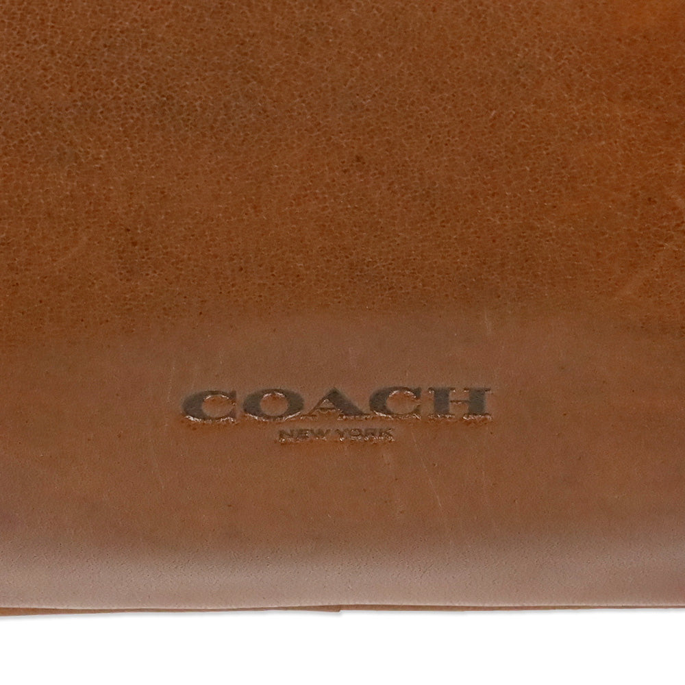 Coach Cognac Leather Metropolitan Slim Brief
