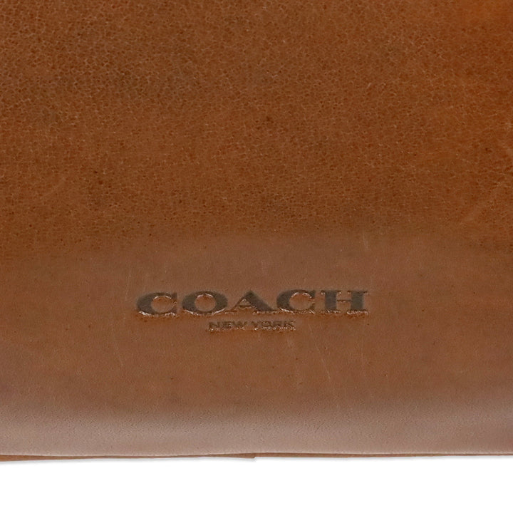 Coach Cognac Leather Metropolitan Slim Brief