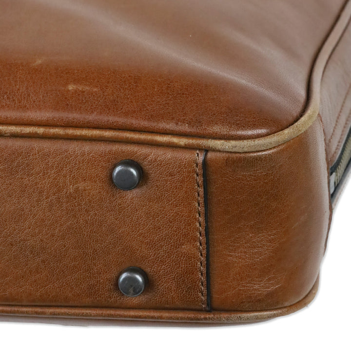 Coach Cognac Leather Metropolitan Slim Brief