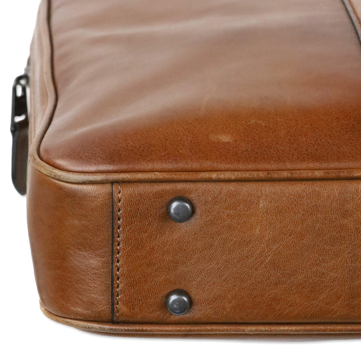 Coach Cognac Leather Metropolitan Slim Brief