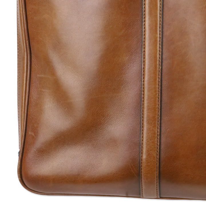 Coach Cognac Leather Metropolitan Slim Brief