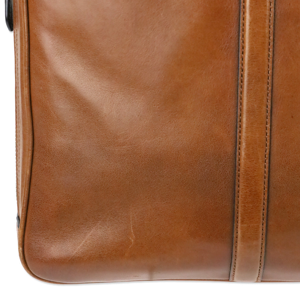 Coach Cognac Leather Metropolitan Slim Brief