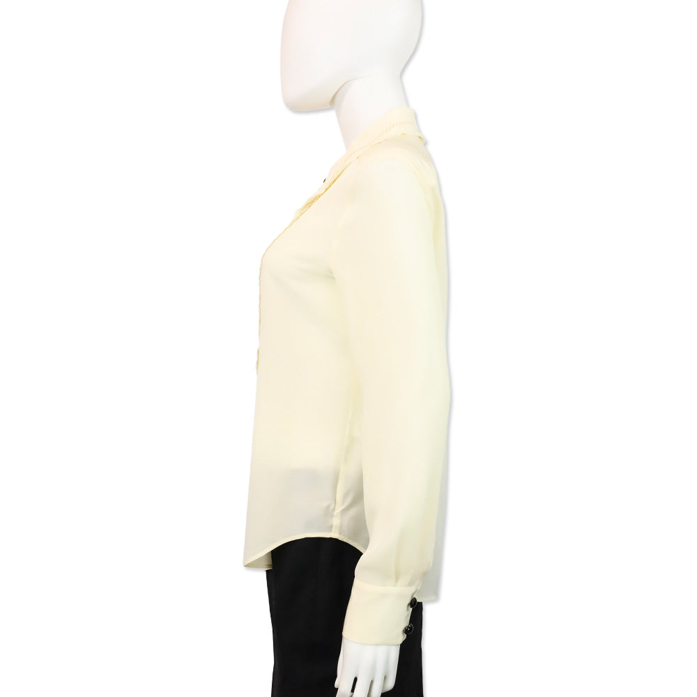 Coach Cream Ruffle Detail Shirt