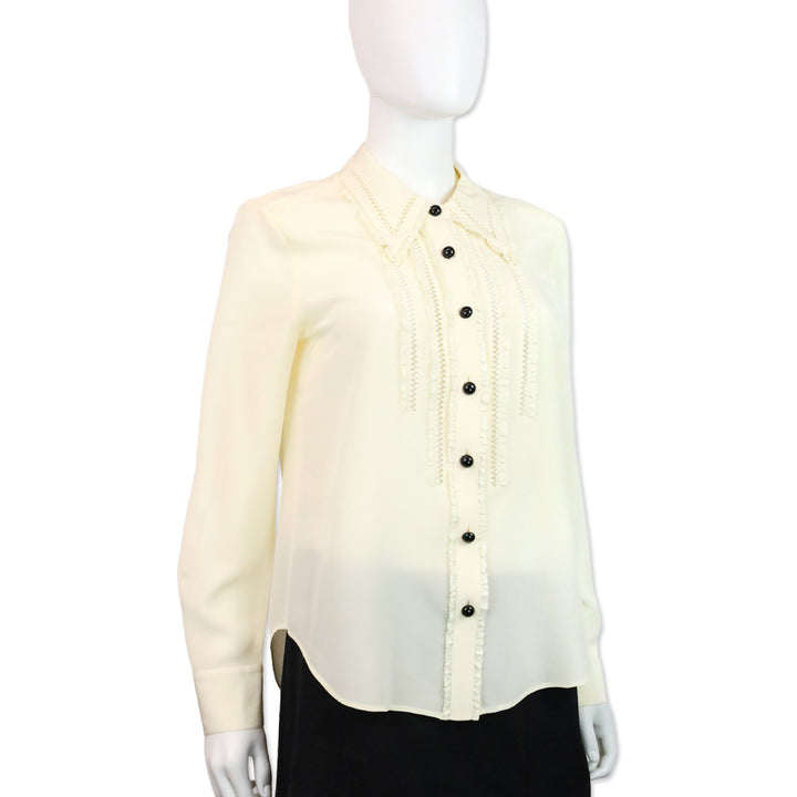 Coach Cream Ruffle Detail Shirt