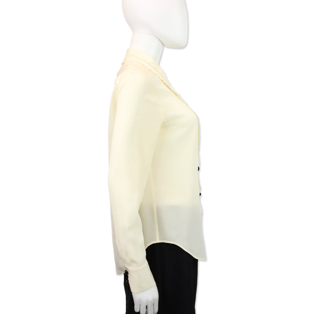 Coach Cream Ruffle Detail Shirt