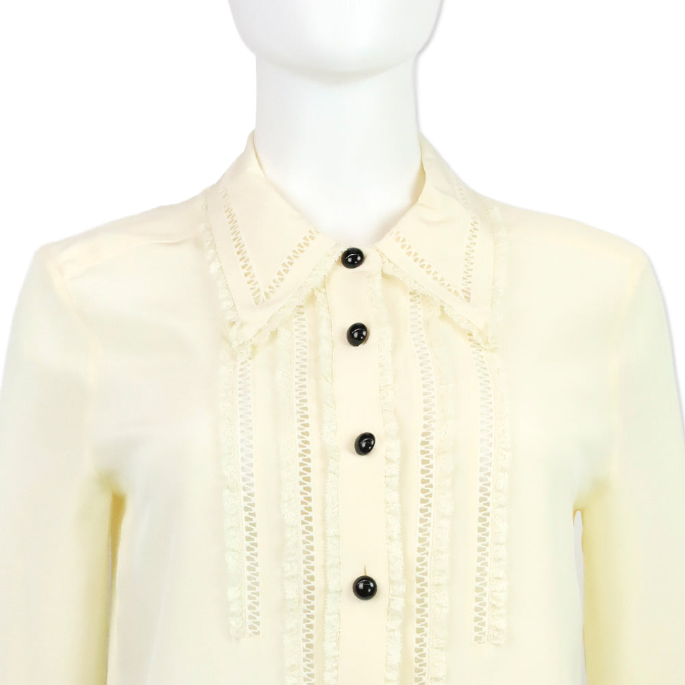 Coach Cream Ruffle Detail Shirt