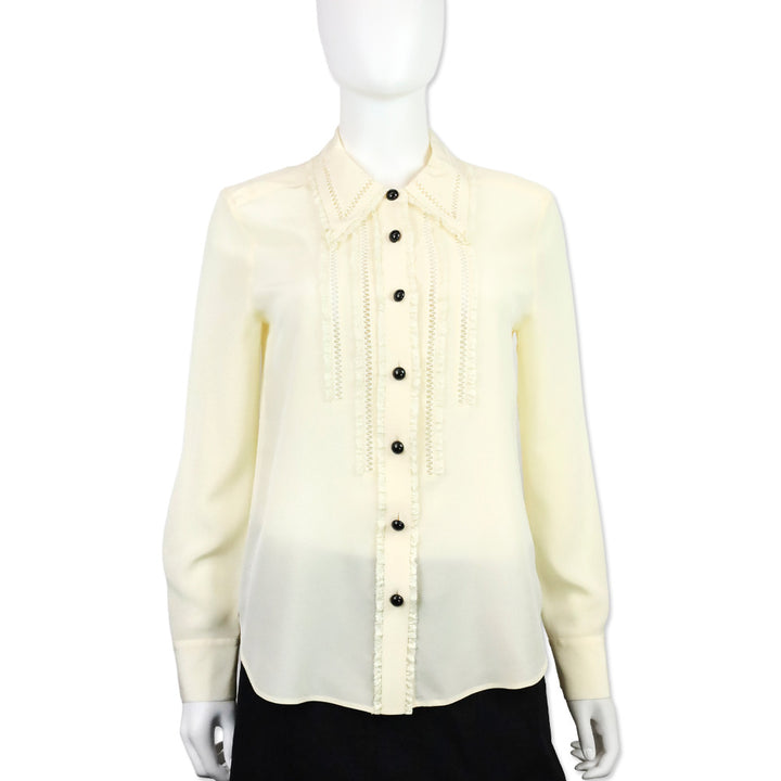 Coach Cream Ruffle Detail Shirt