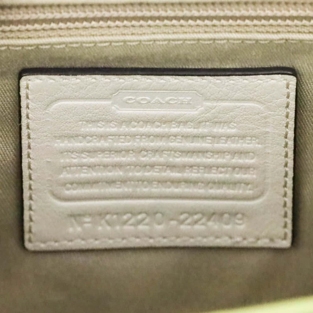 Coach Cream & Lime Green Two-Tone Leather Legacy Archival Willis Satchel Crossbody Bag