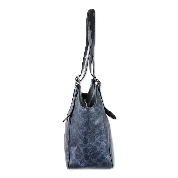 Coach Denim Blue Signature Meadow Shoulder Bag