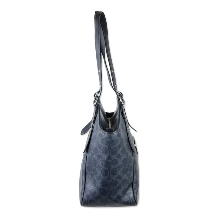 Coach Denim Blue Signature Meadow Shoulder Bag