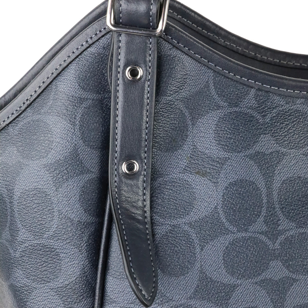 Coach Denim Blue Signature Meadow Shoulder Bag
