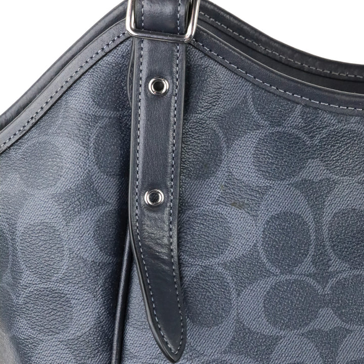 Coach Denim Blue Signature Meadow Shoulder Bag