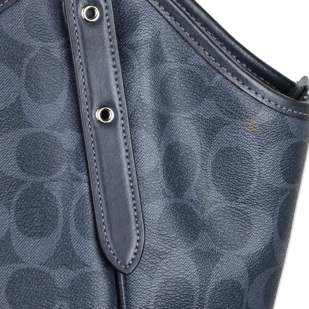 Coach Denim Blue Signature Meadow Shoulder Bag